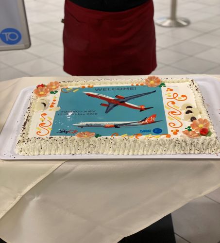 Torta per inaugurazione primo volo Kiev-Torino